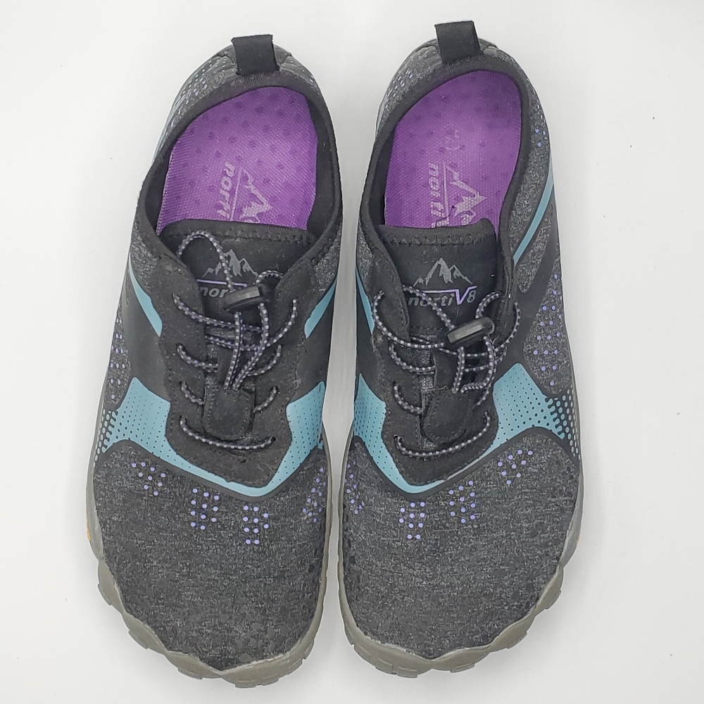 NORTIV8 Women’s Black & Teal Lightweight Athletic Sneakers - Picture 4 of 14